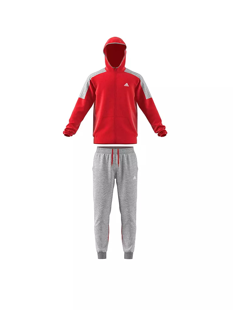 ADIDAS Herren Trainingsanzug Fleece Colorblock rot